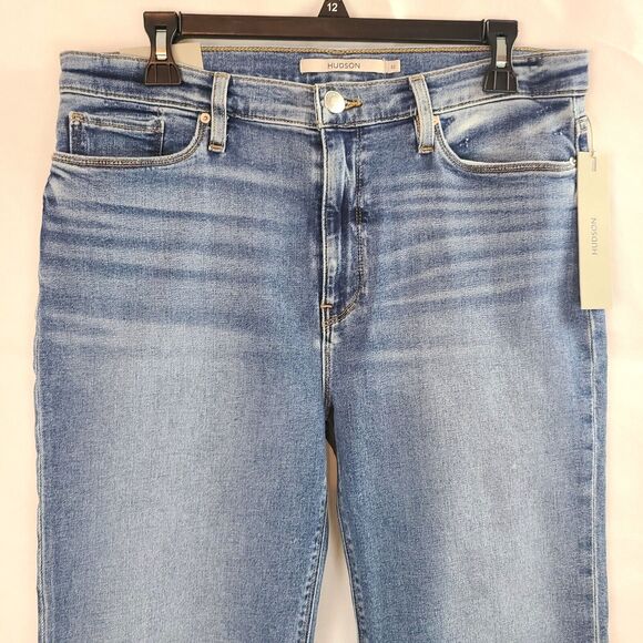New Hudson Women's (32) Barbara High Rise Bootcut Crop Raw Hem Blue Jeans $195 - Picture 5 of 15